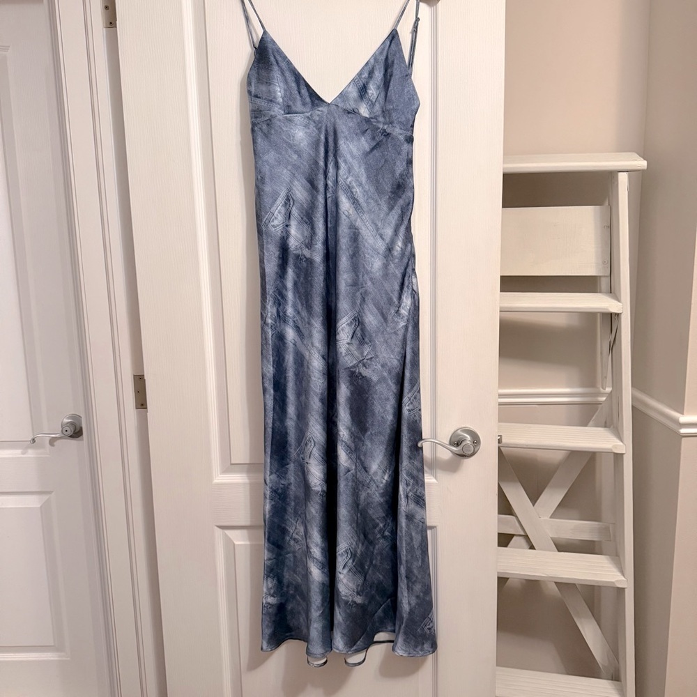 ZARA PRINTED SATIN EFFECT SLIP DRESS sz Small - Picture 7 of 7